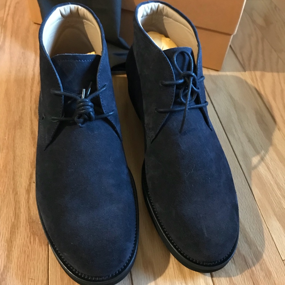 NEW TOD’S Men navy suede boots size 8 (9.5us)